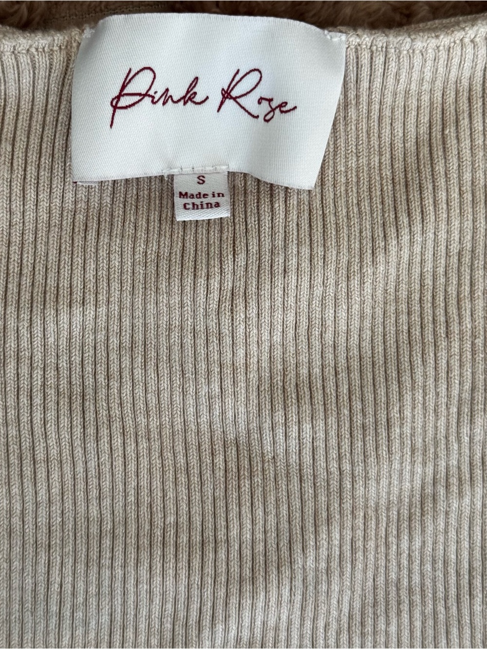 Pink Rose Ribbed Button Front Sweater Vest Small - Picture 3 of 4